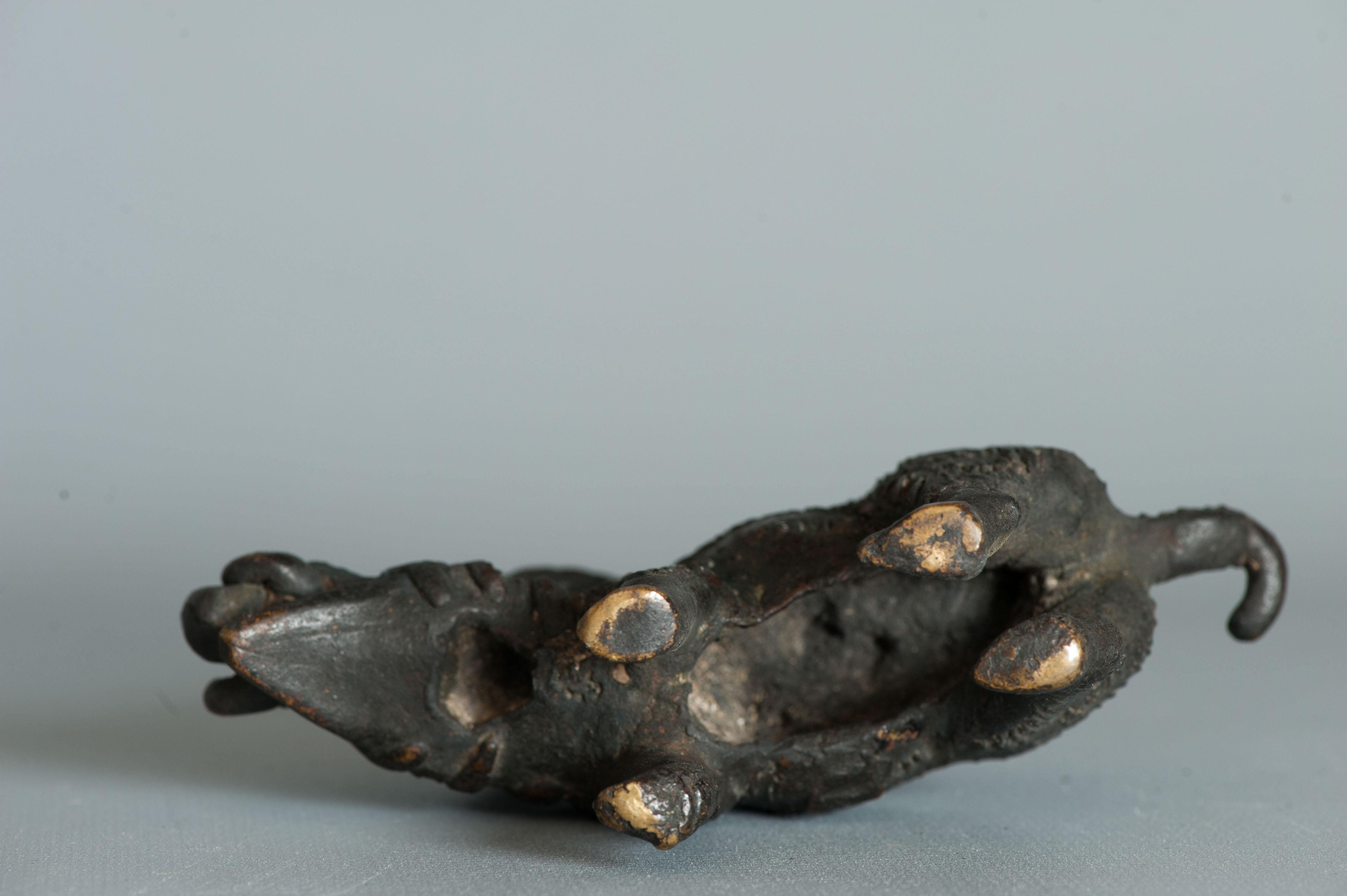 Porcellana Antico Edo/Meiji 19C Wildboar / Sanglier Okimono Bronzo Giapponese Giappone in vendita