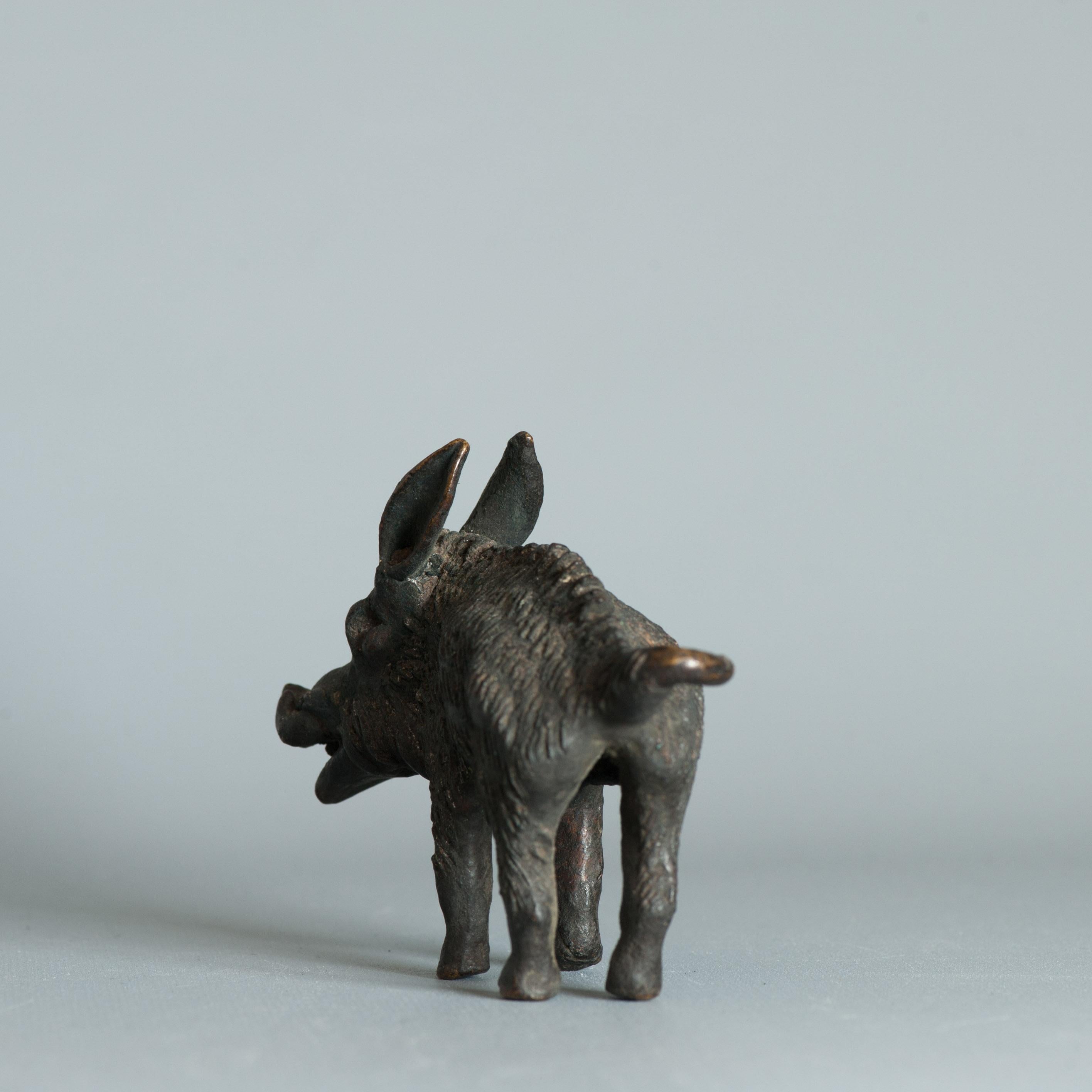 Antico Edo/Meiji 19C Wildboar / Sanglier Okimono Bronzo Giapponese Giappone in vendita 4