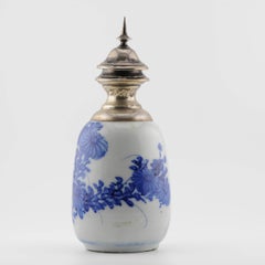 Antique Edo/Meiji Period 19th c Japanese Porcelain Vase made into A tea caddy