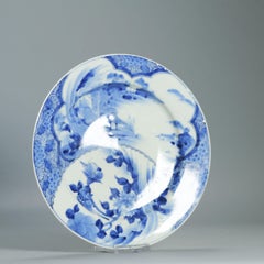 Antique Edo Period 1750-1800 Japanese Arita Plate with a Great landscape scene