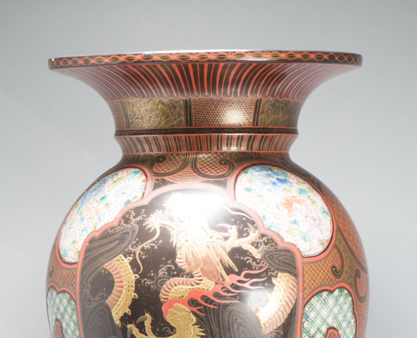 Antico vaso laccato giapponese del periodo Edo del XIX secolo di qualità superiore Giappone in vendita 1