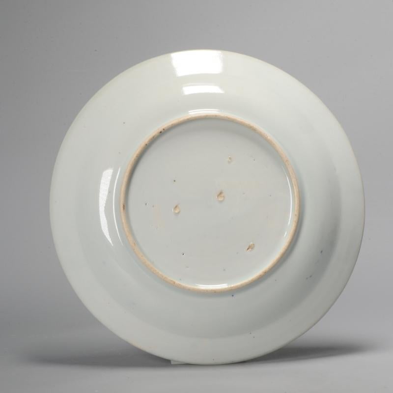 18th Century and Earlier Antique Edo Period Arita Japanese Porcelain Dish Dame Au Parasol, ca 1680-1700 For Sale