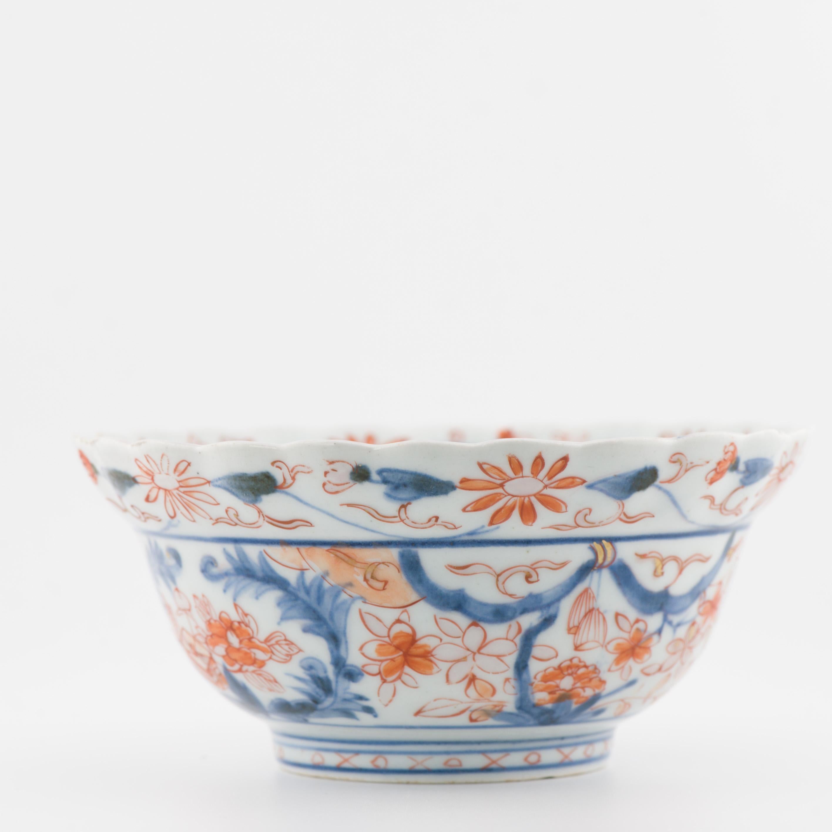 Antike Edo-Periode ca 1700 Japanische Porzellanschale Imari Rotgold im Angebot 1
