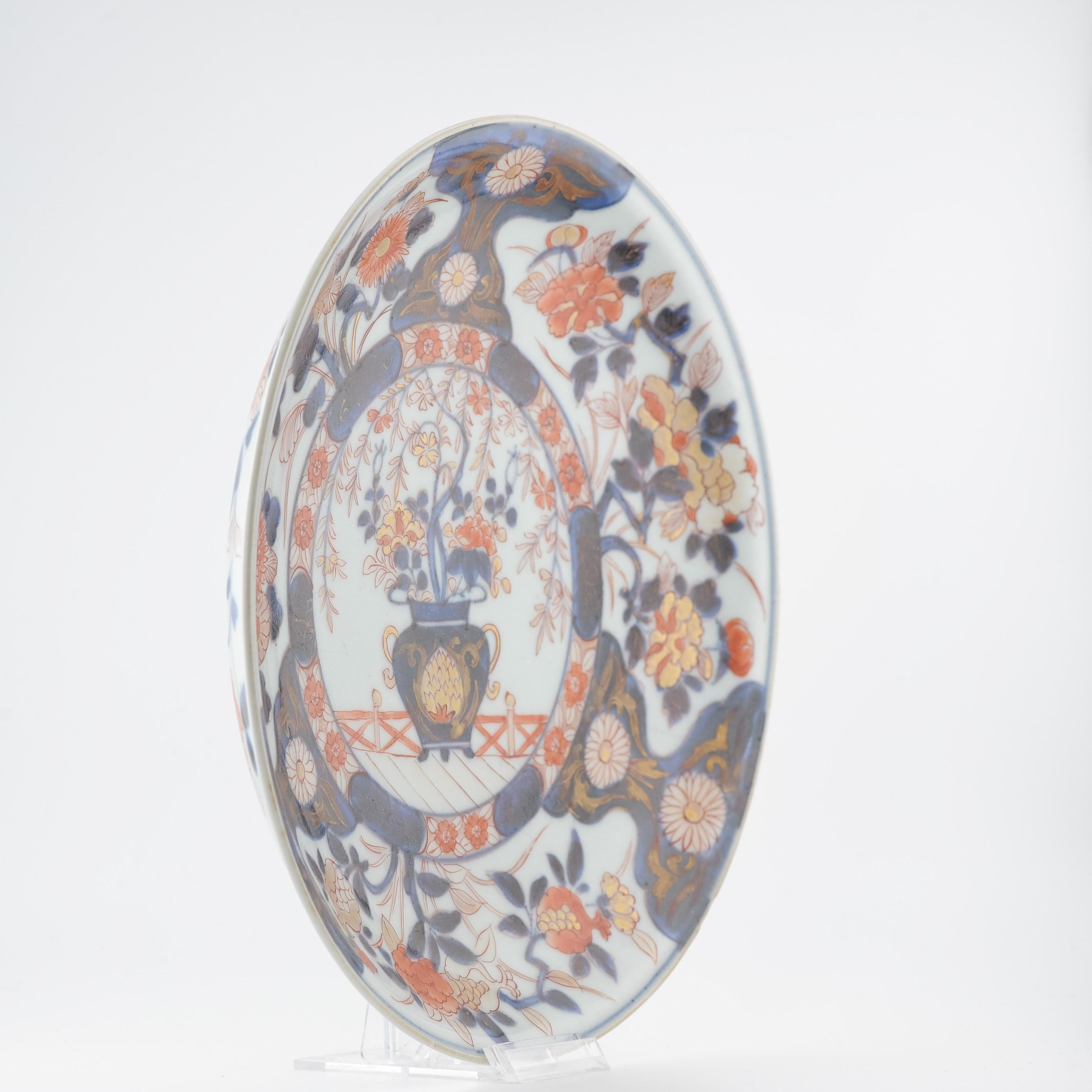 Antique Edo Period Ca 1700 Japanese Porcelain Dish Imari Red Gold Top Quality For Sale 9