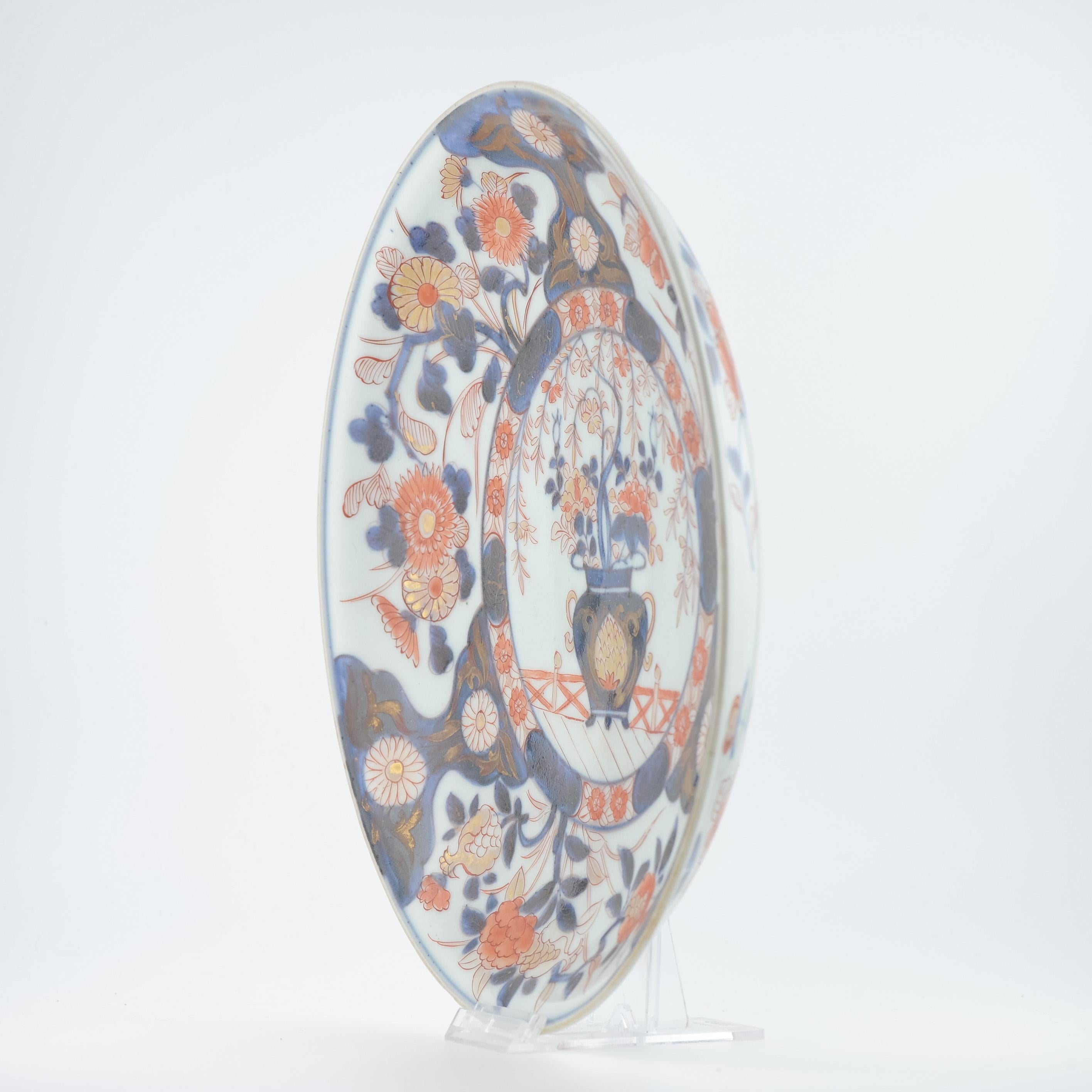 Antique Edo Period Ca 1700 Japanese Porcelain Dish Imari Red Gold Top Quality For Sale 2