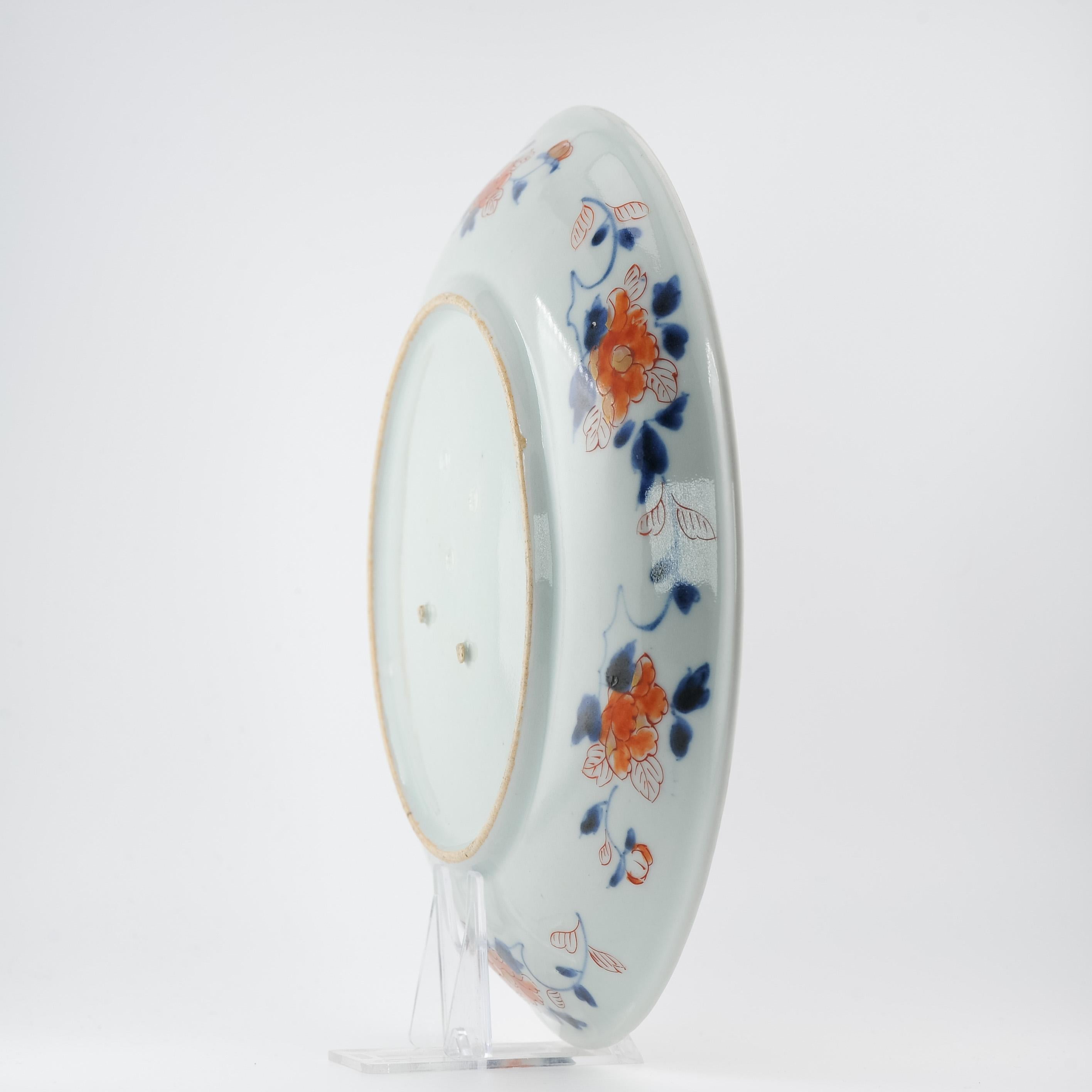 Antique Edo Period Ca 1700 Japanese Porcelain Dish Imari Red Gold Top Quality For Sale 3