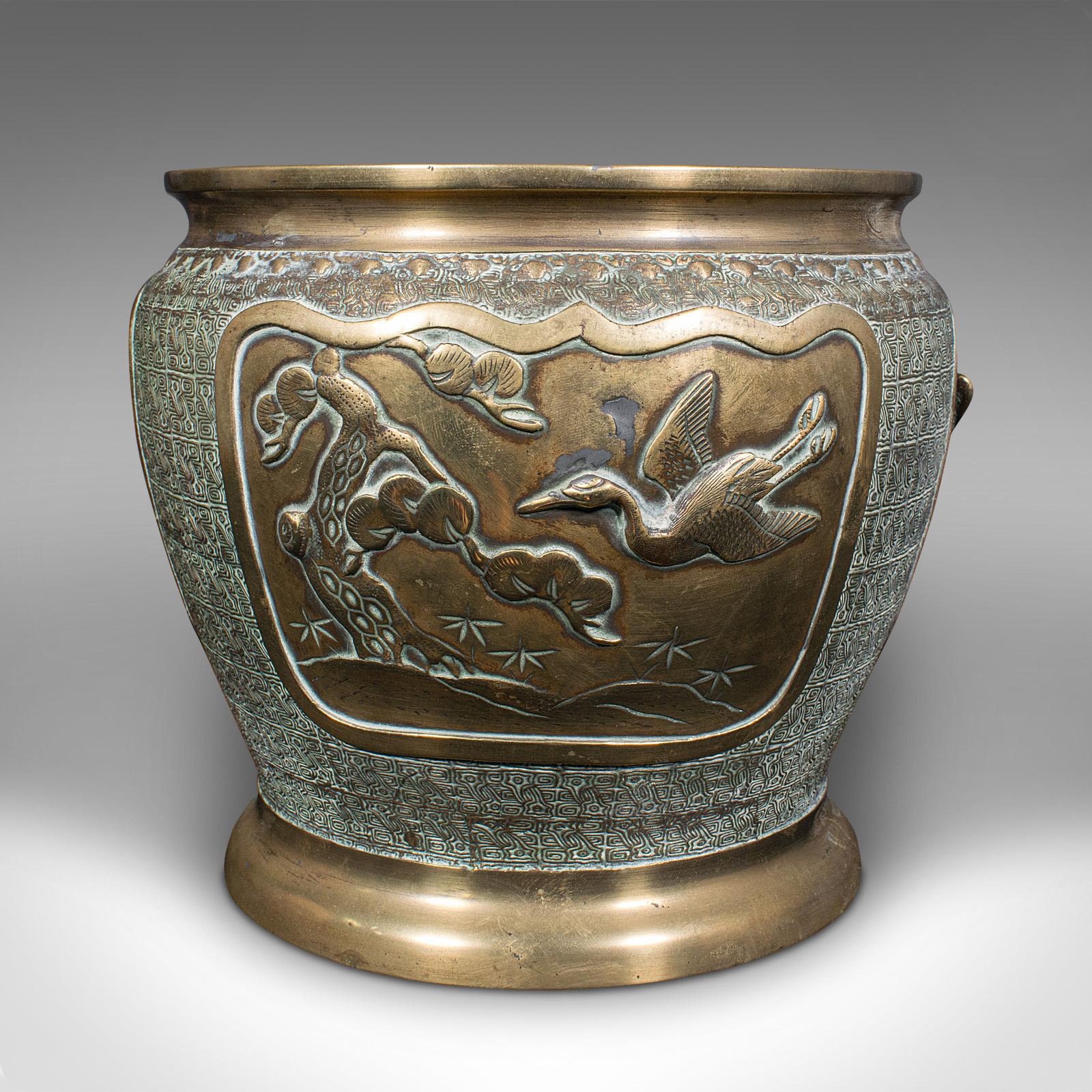 Antique Edo Period Decorative Planter, Japanese, Bronze, Jardiniere, Victorian In Good Condition For Sale In Hele, Devon, GB