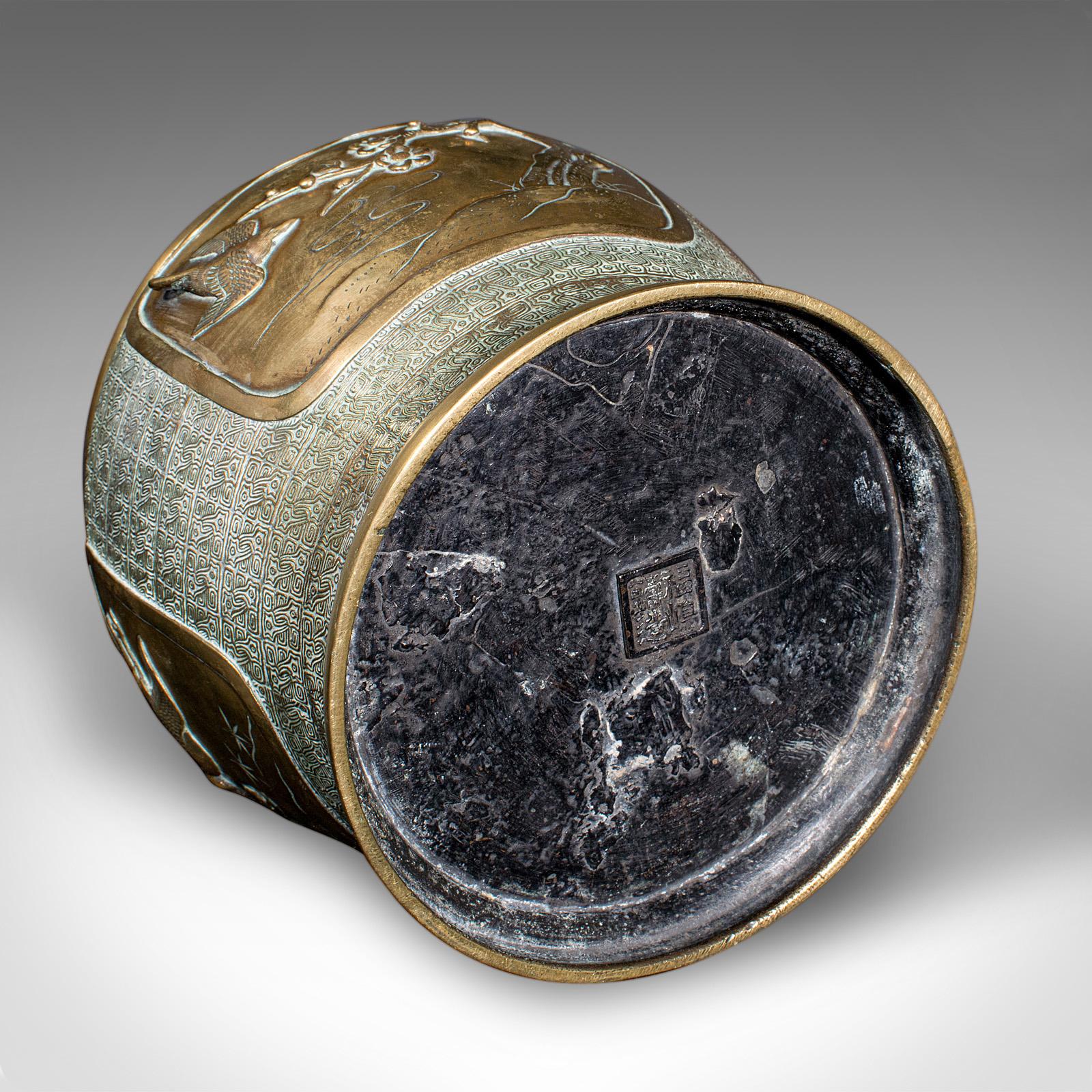 Antique Edo Period Decorative Planter, Japanese, Bronze, Jardiniere, Victorian For Sale 2