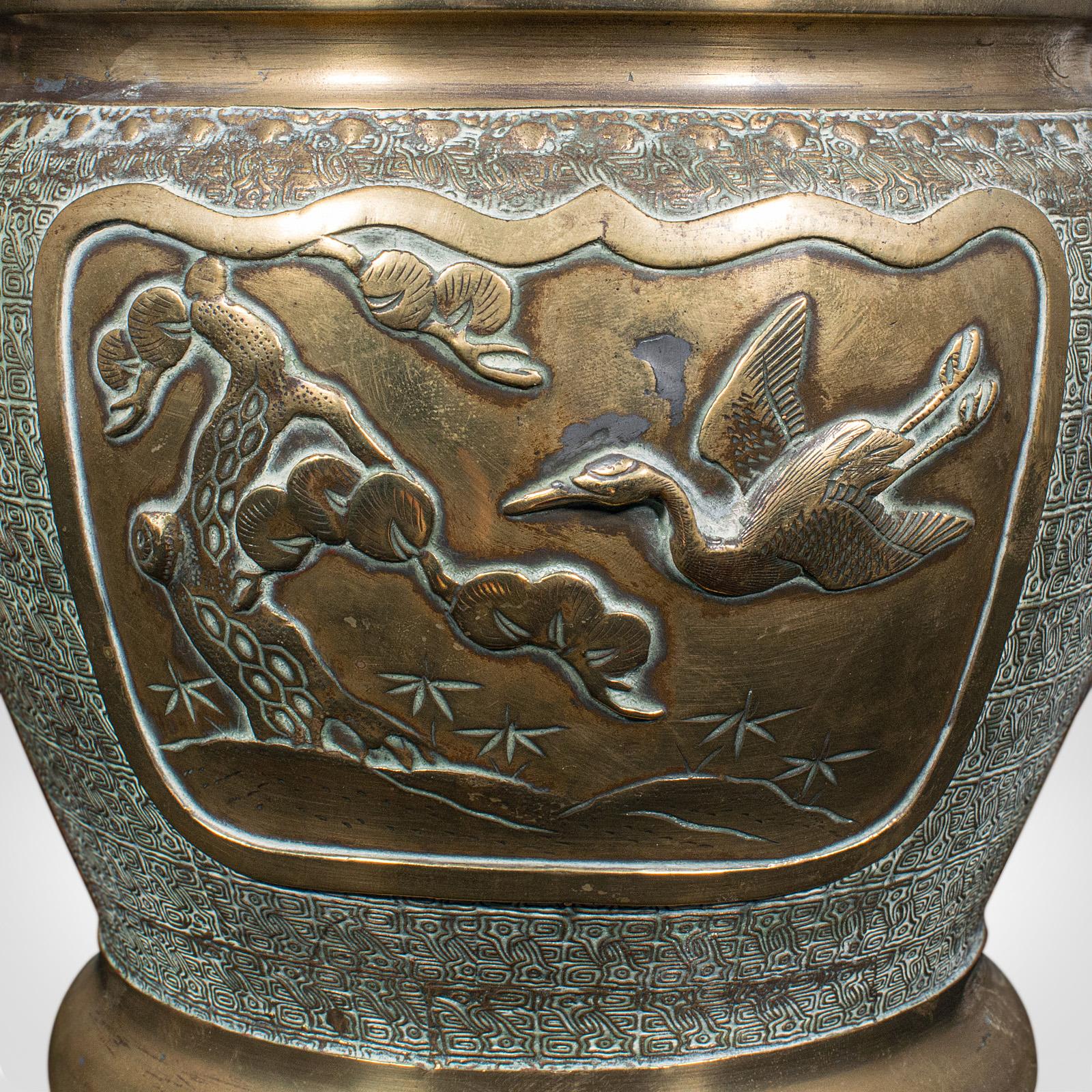 Antique Edo Period Decorative Planter, Japanese, Bronze, Jardiniere, Victorian For Sale 4