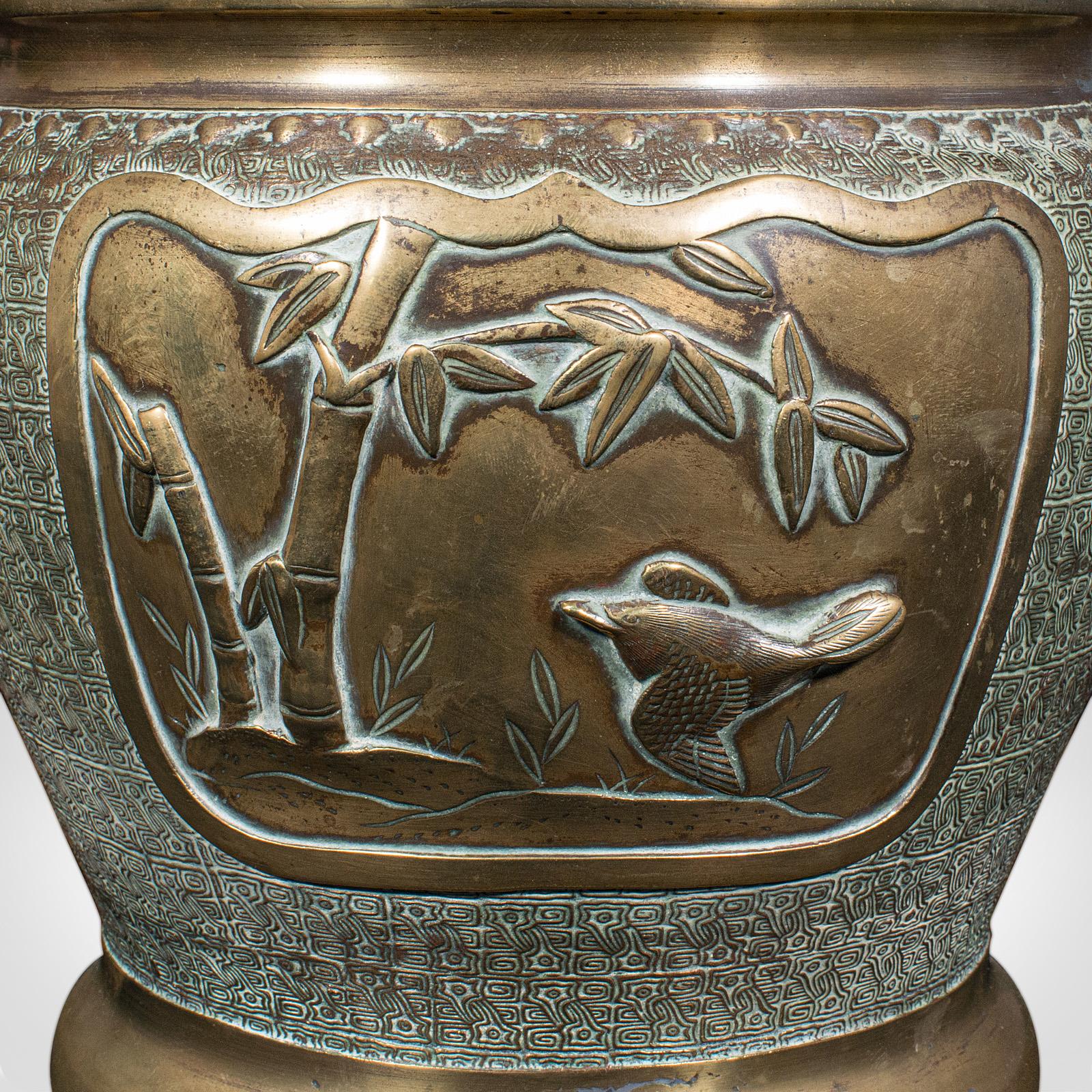 Antique Edo Period Decorative Planter, Japanese, Bronze, Jardiniere, Victorian For Sale 5