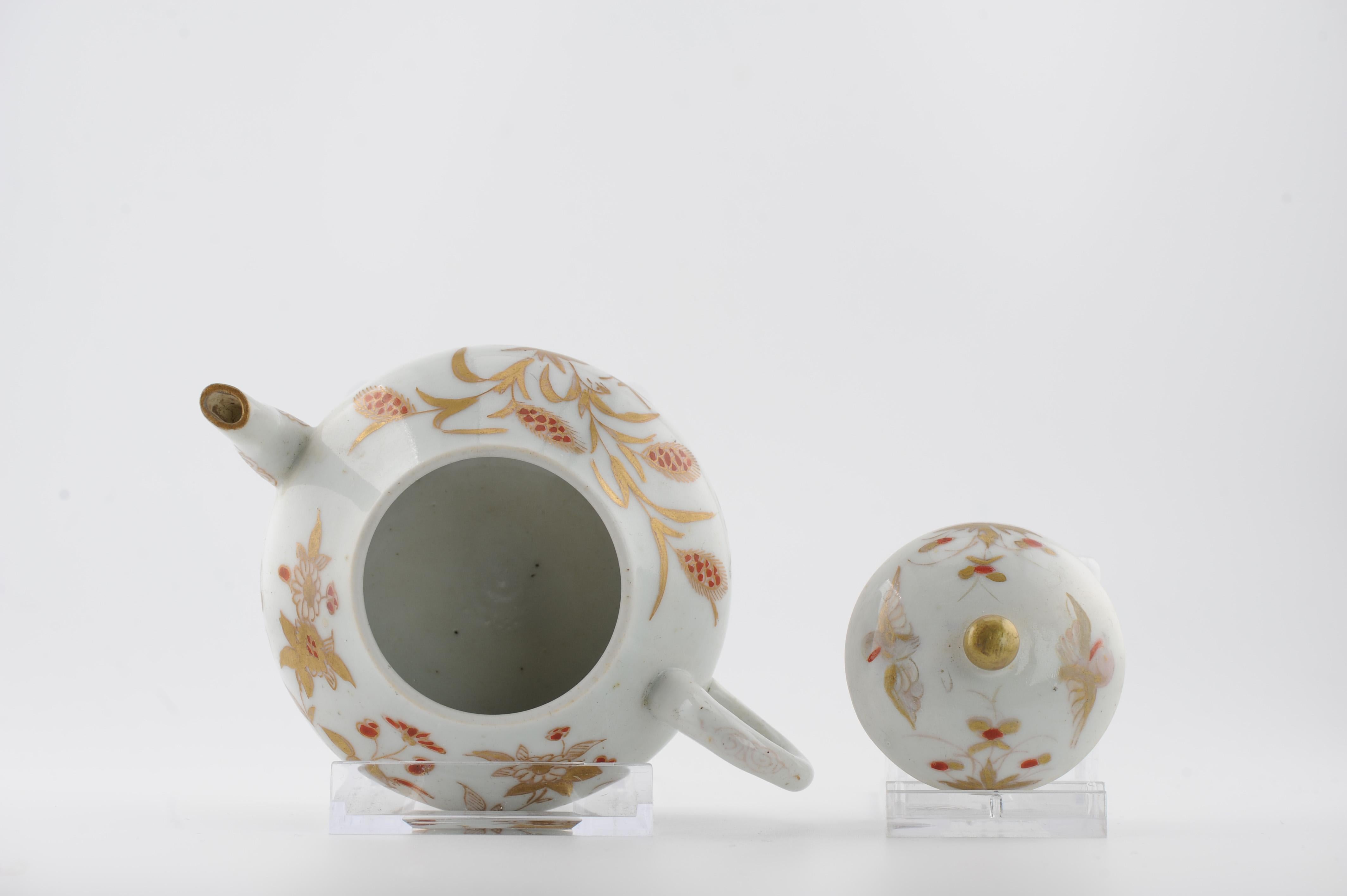 Théière ancienne Edo du début du 18e siècle en porcelaine japonaise Imari rouge or en vente 9
