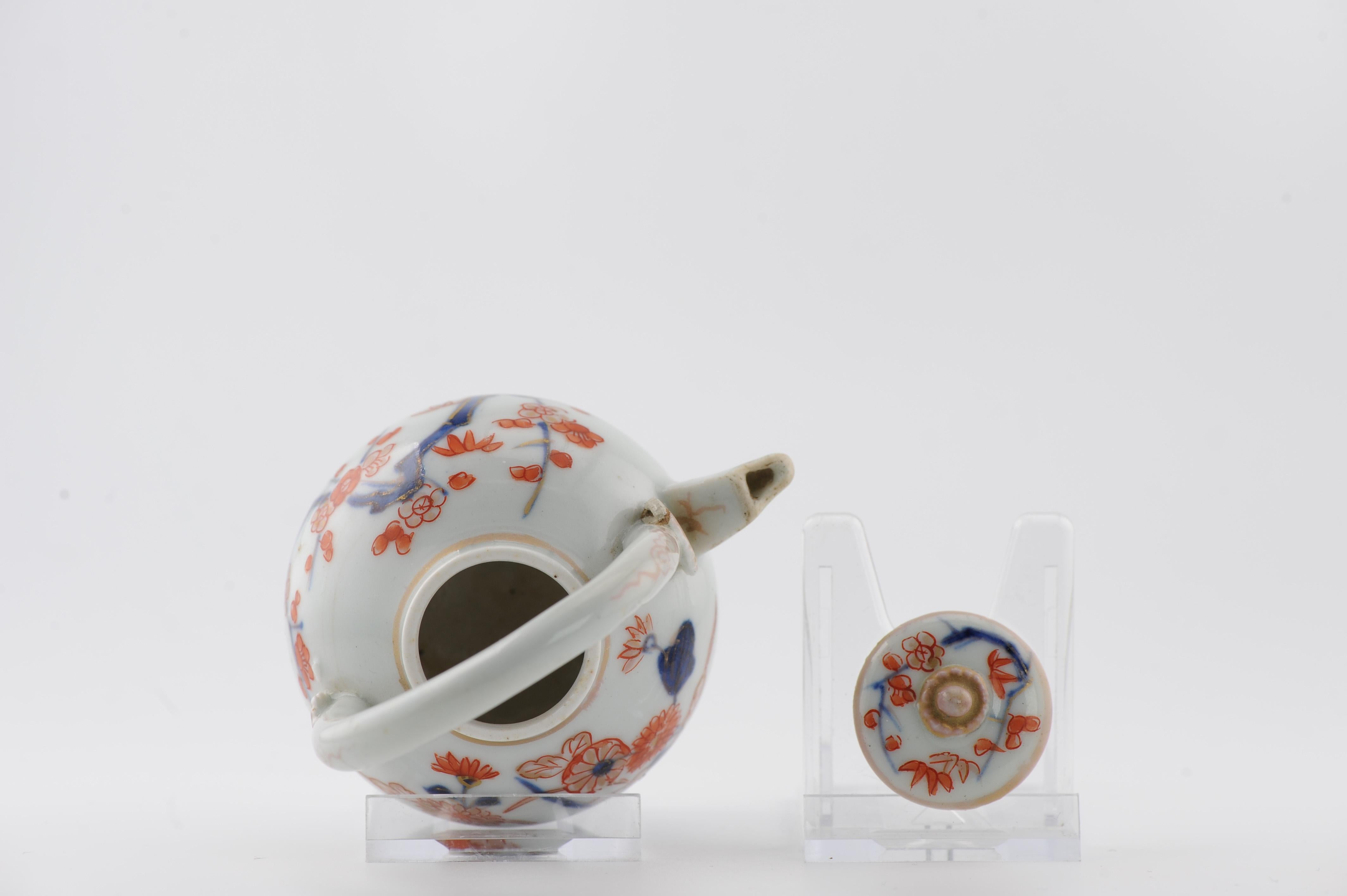 Théière ancienne Edo du début du 18e siècle en porcelaine japonaise Imari rouge or en vente 9