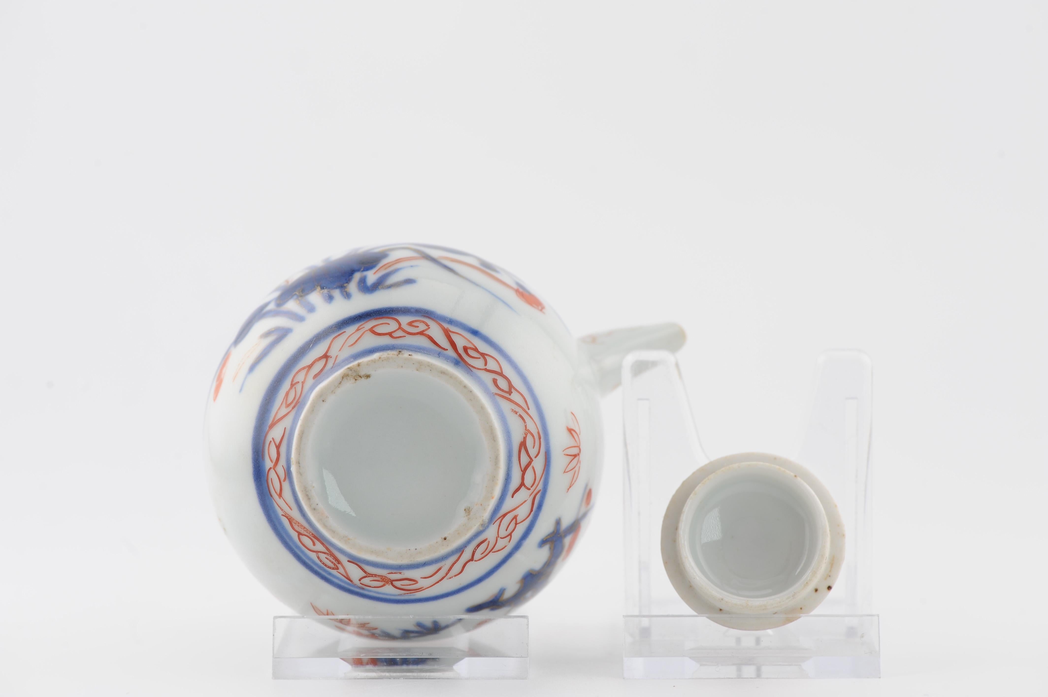 Théière ancienne Edo du début du 18e siècle en porcelaine japonaise Imari rouge or en vente 11