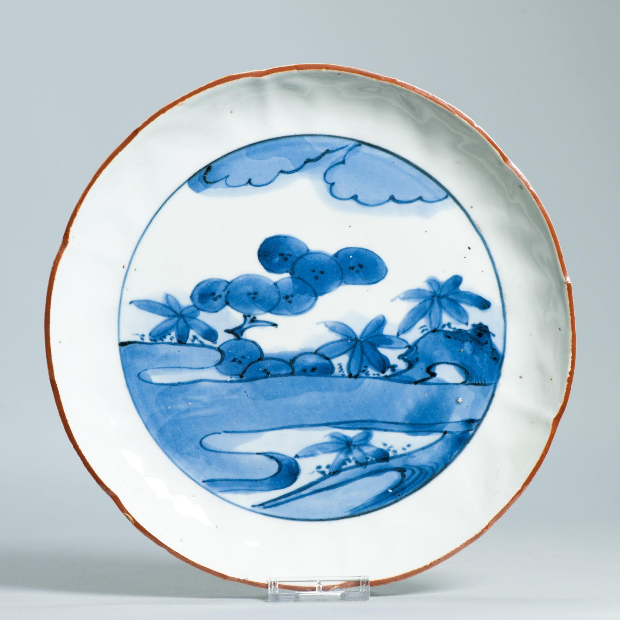 Antique Edo Very Old Japanese Shoki Imari Plate 1640-1660 Arita Japan Porcelain For Sale 1