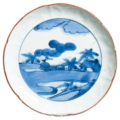 Antique Edo Very Old Japanese Shoki Imari Plate 1640-1660 Arita Japan Porcelain