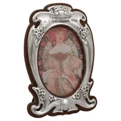Antique Edward VII Art Nouveau Style Sterling Silver Photograph Frame