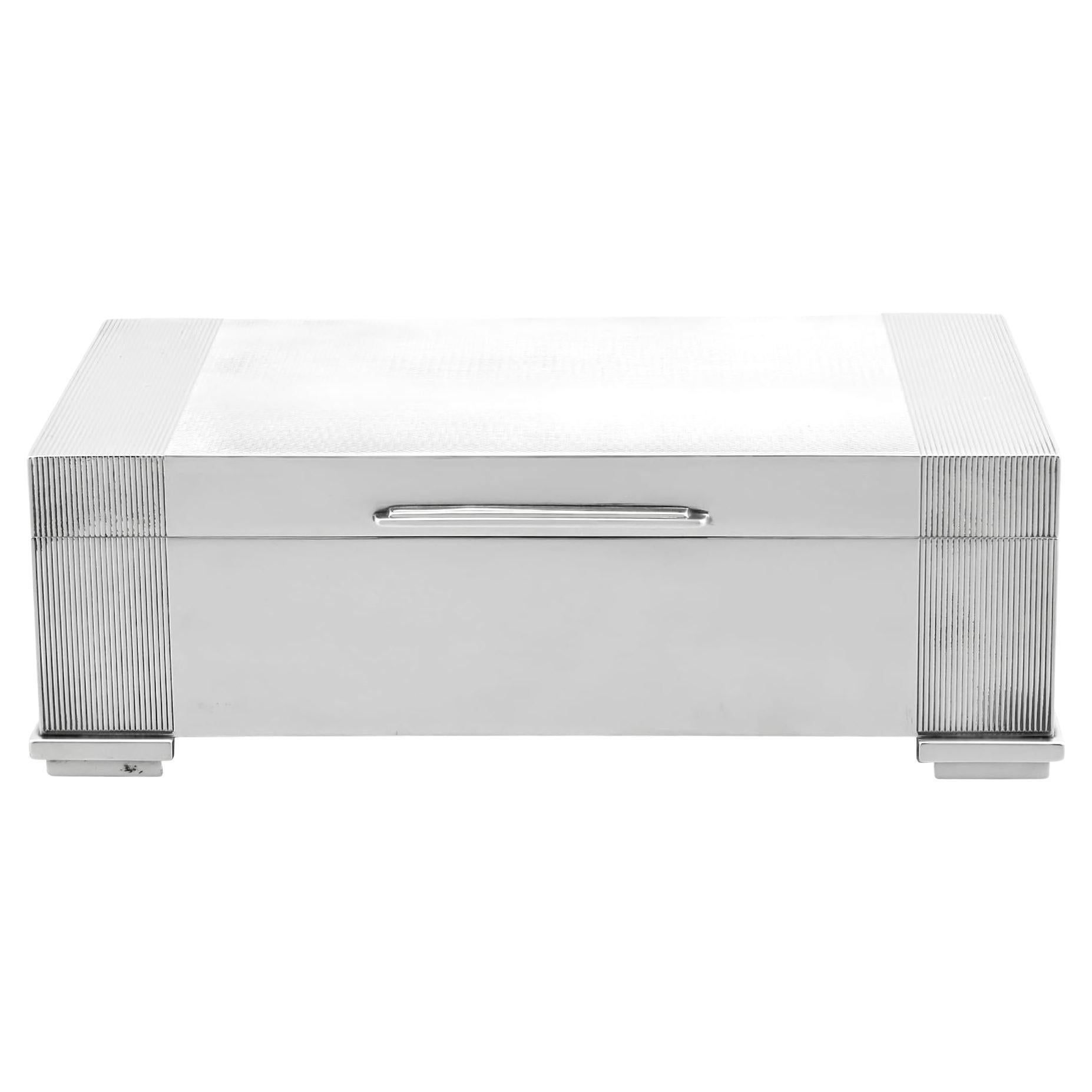 Caja de cigarrillos antigua de plata de ley de Eduardo VIII