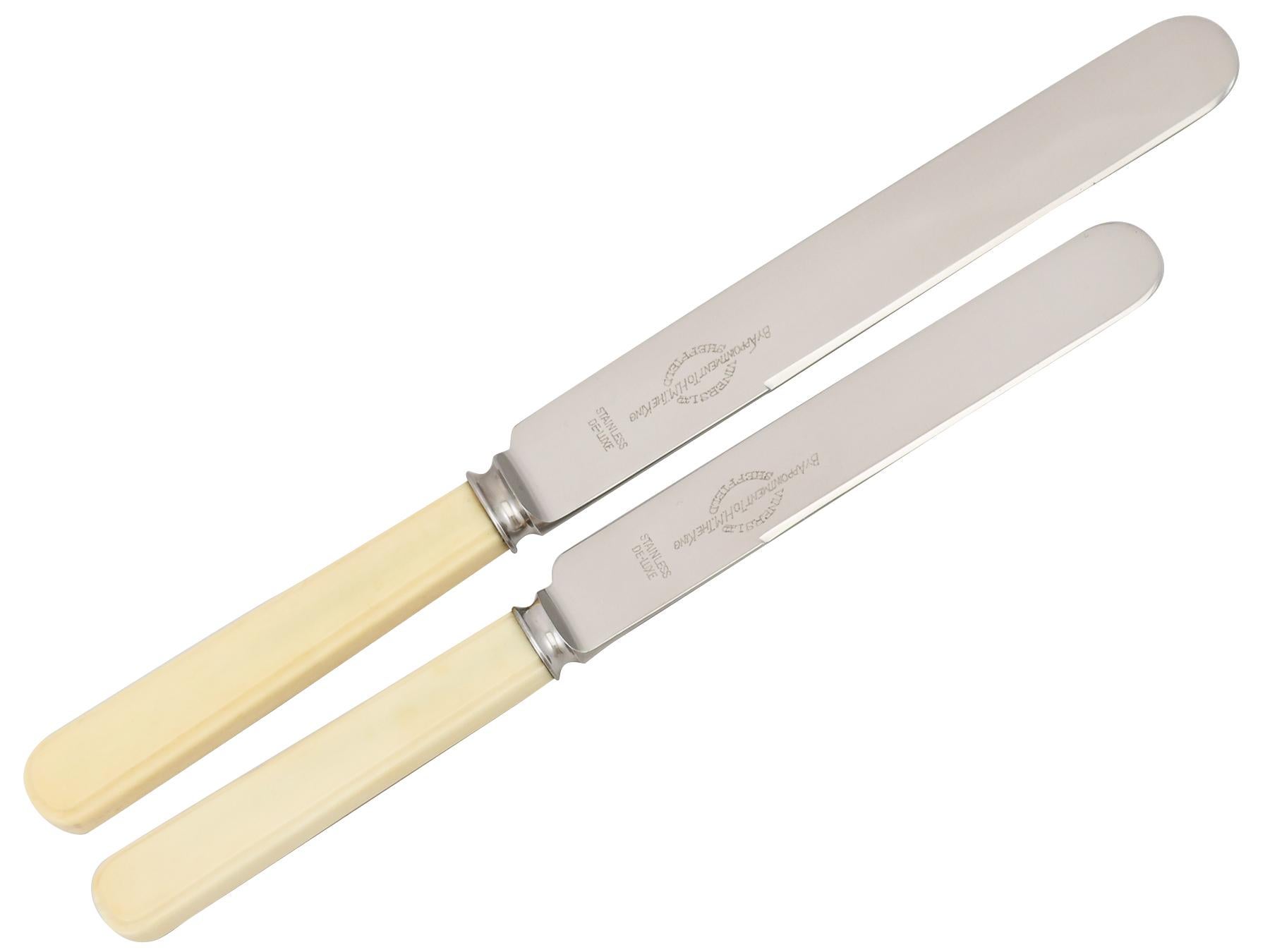 Mid-20th Century Antique Edward VIII Sterling Silver Sandringham Pattern Canteen of Cutlery