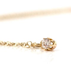 Antique Edwardian 0.25ct Diamond 18ct Gold Necklace