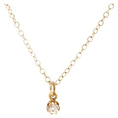 Antique Edwardian 0.25ct Diamond 18ct Gold Necklace