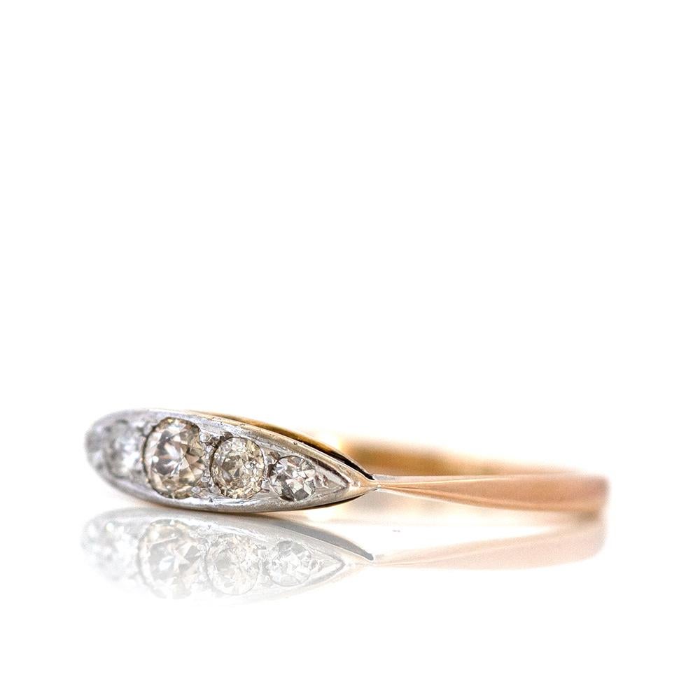Edoardiano Anello antico edoardiano con diamante da 0,25 carati e oro 18 carati in vendita