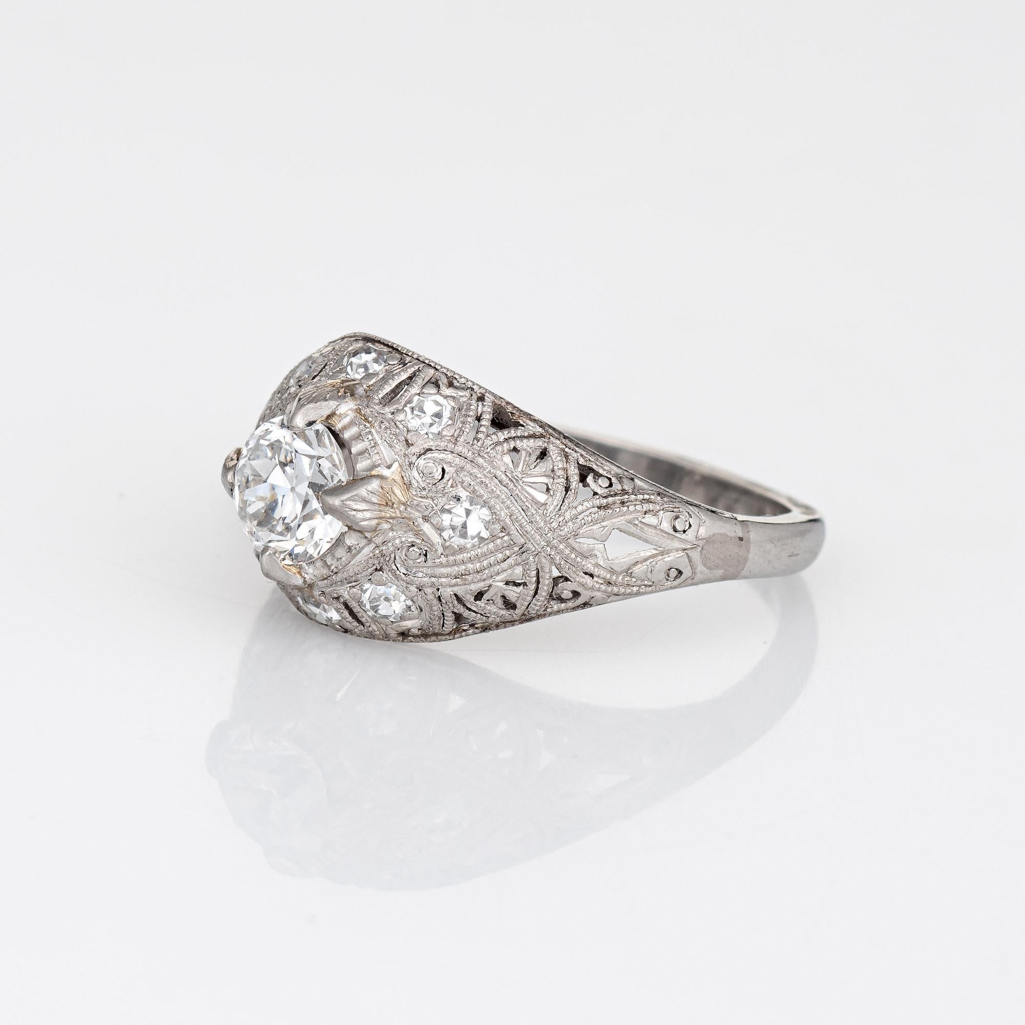 Antiker Edwardianischer Verlobungsring 0,55 Karat Diamant Vintage Platin Brautschmuck im Zustand „Gut“ im Angebot in Torrance, CA