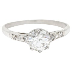 Antique Edwardian 0.74 Carat Diamond Platinum Engagement Ring