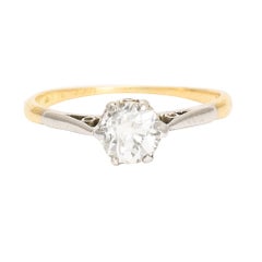 Antique Edwardian 0.78 Carat Cushion Cut Diamond Ring