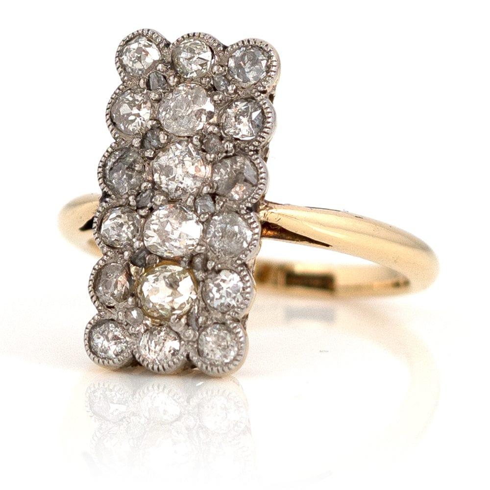 Women's Antique Edwardian 0.82ct Old European Cut Diamonds 18ct Gold Ring For Sale