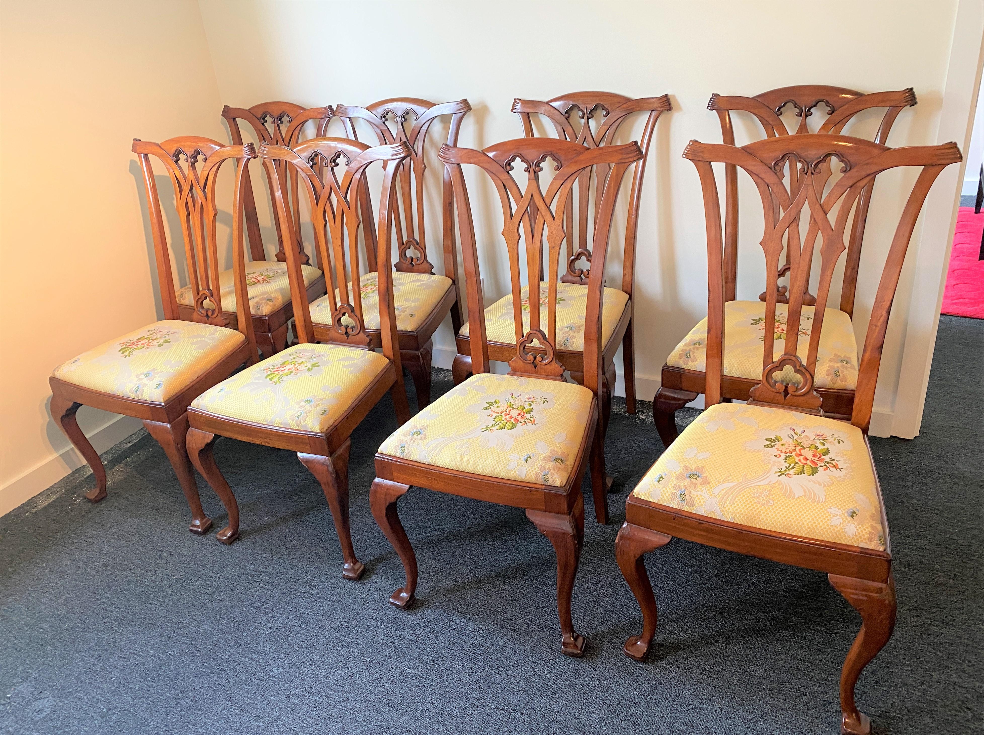 10 antique dining chairs