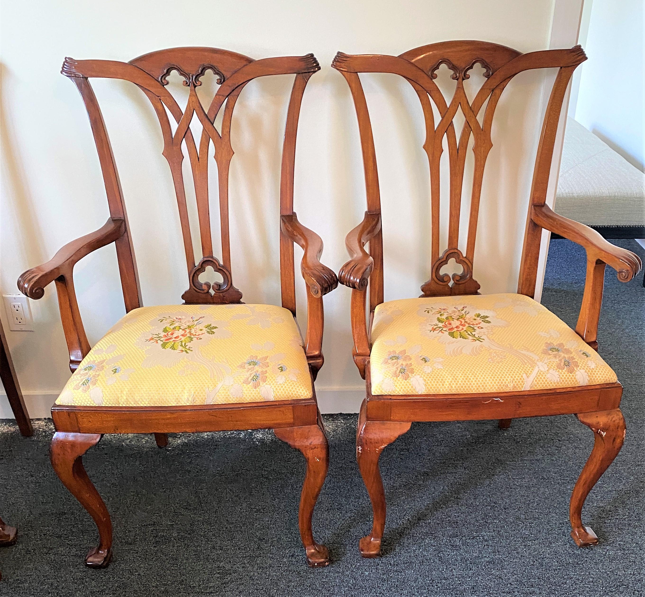English Antique Edwardian 10-Chair Dining Set  For Sale
