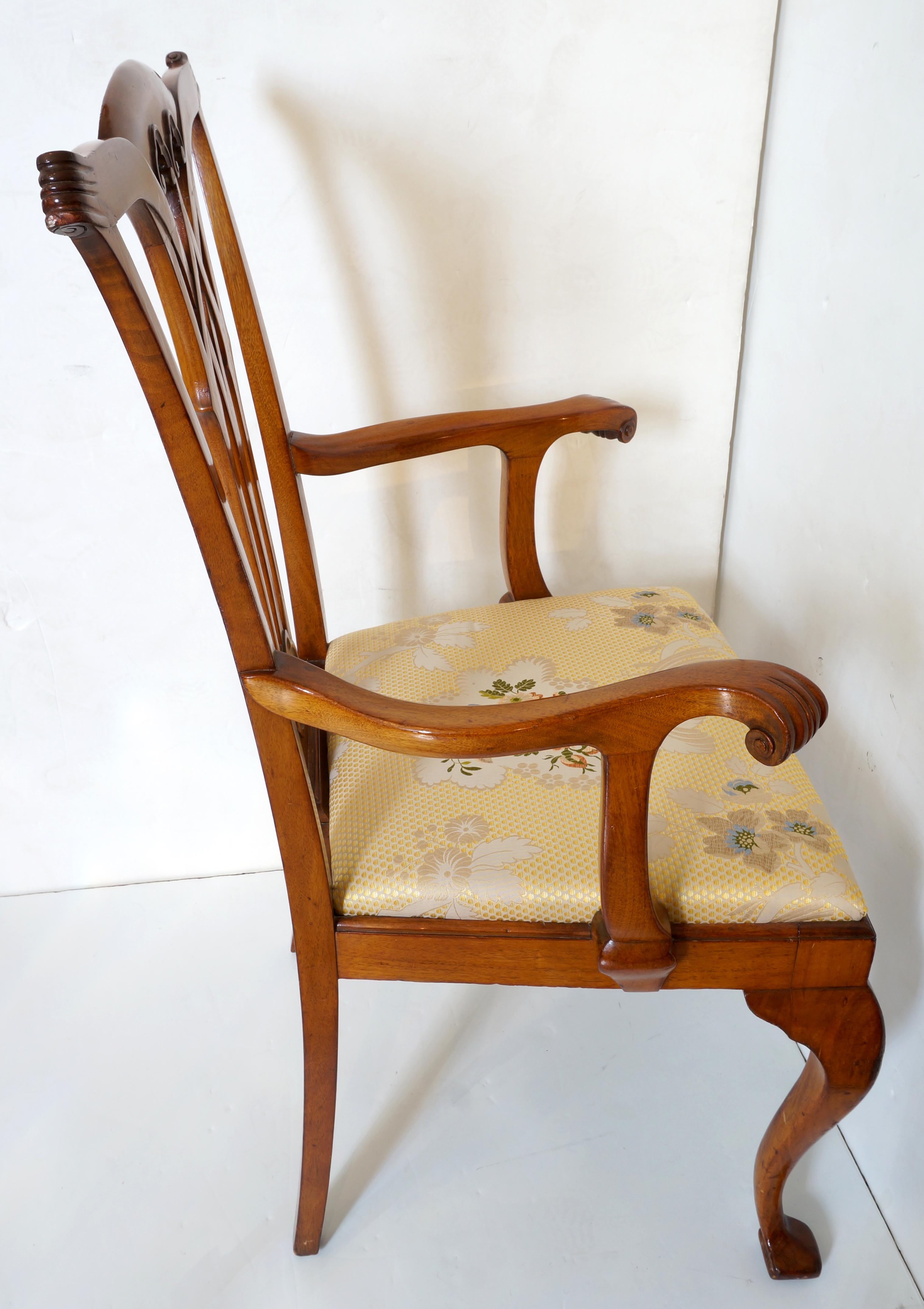 Textile Antique Edwardian 10-Chair Dining Set  For Sale
