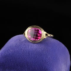 Antique Edwardian 10 Karat Yellow Gold Synthetic Stone Ring