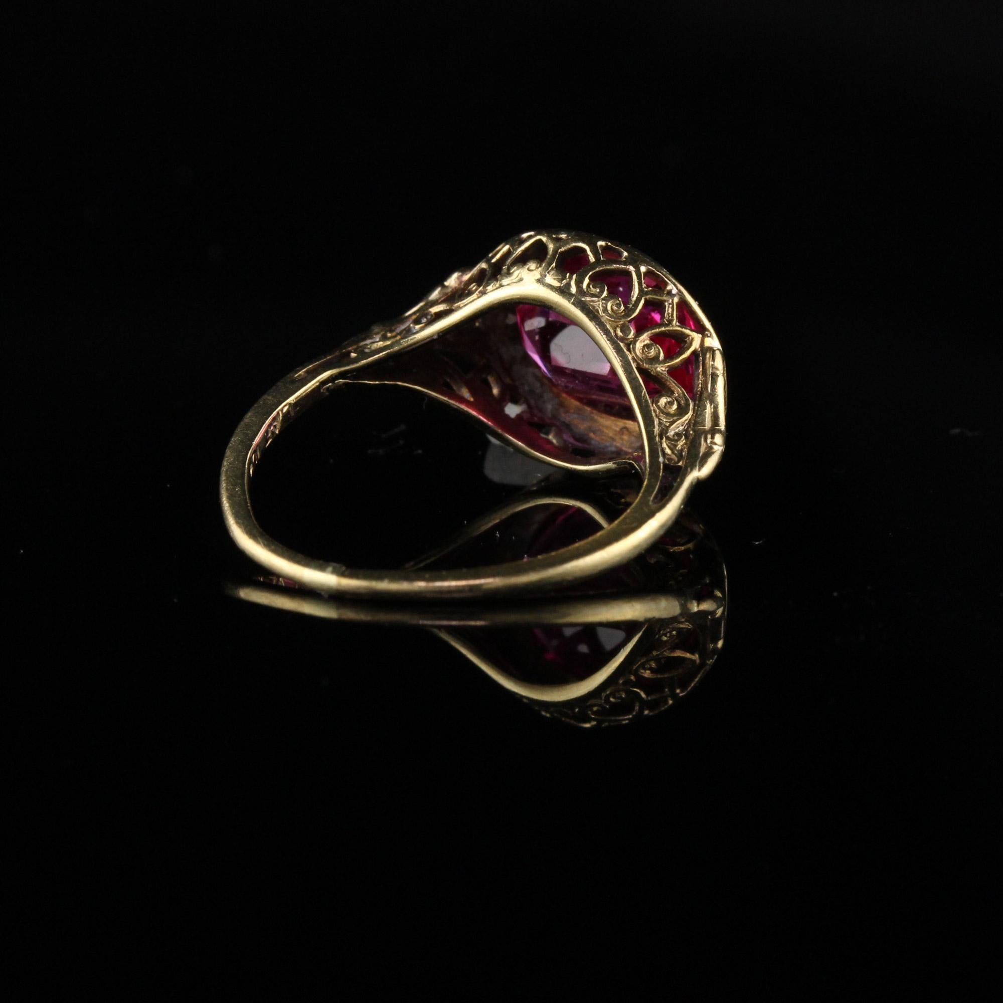 Women's Antique Edwardian 10 Karat Yellow Gold Synthetic Stone Ring
