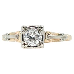 Vintage Edwardian 14 Karat Gold & Diamond Engagement Ring