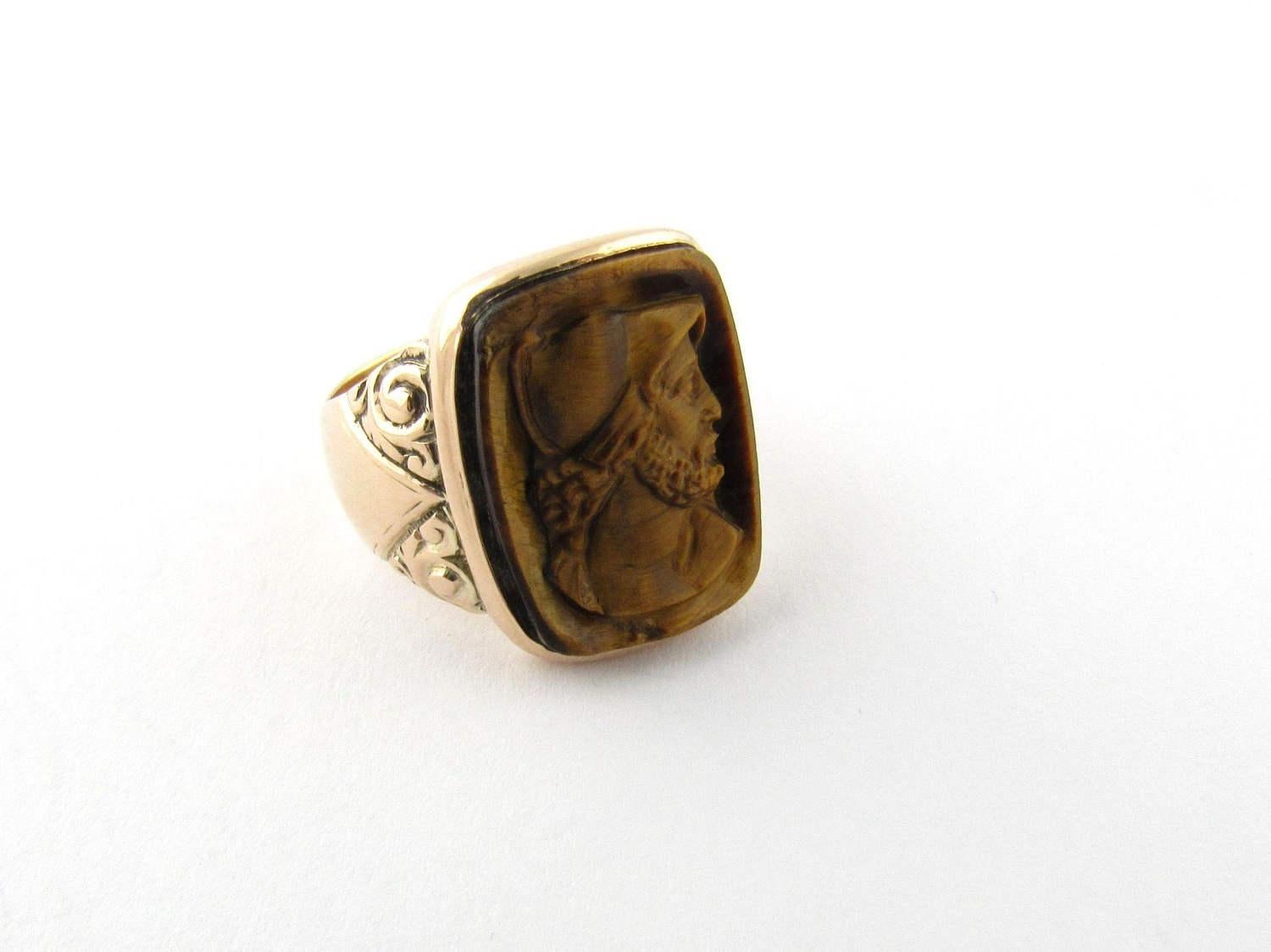 tiger's eye roman soldier ring meaning