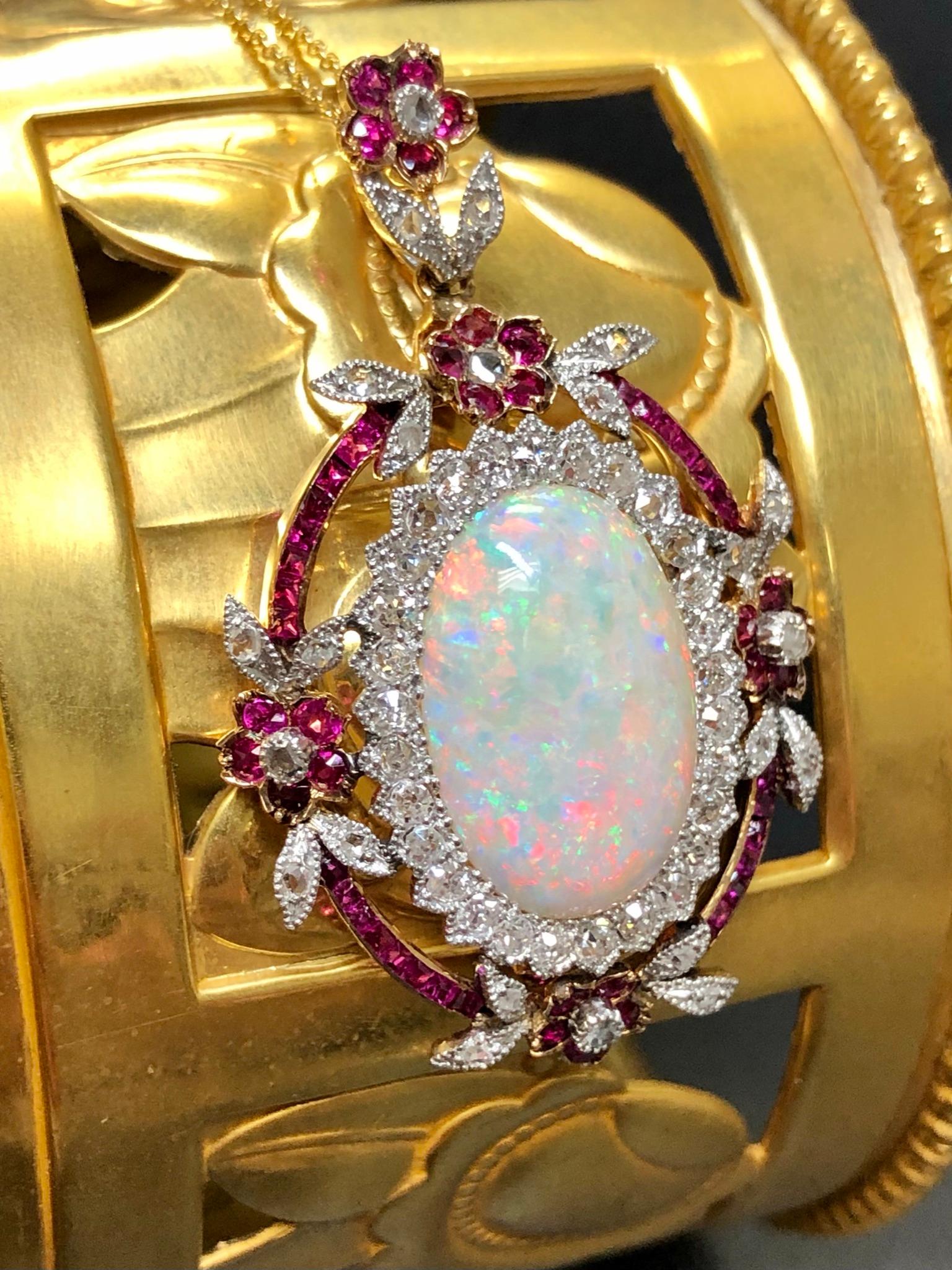 antique opal and diamond necklace