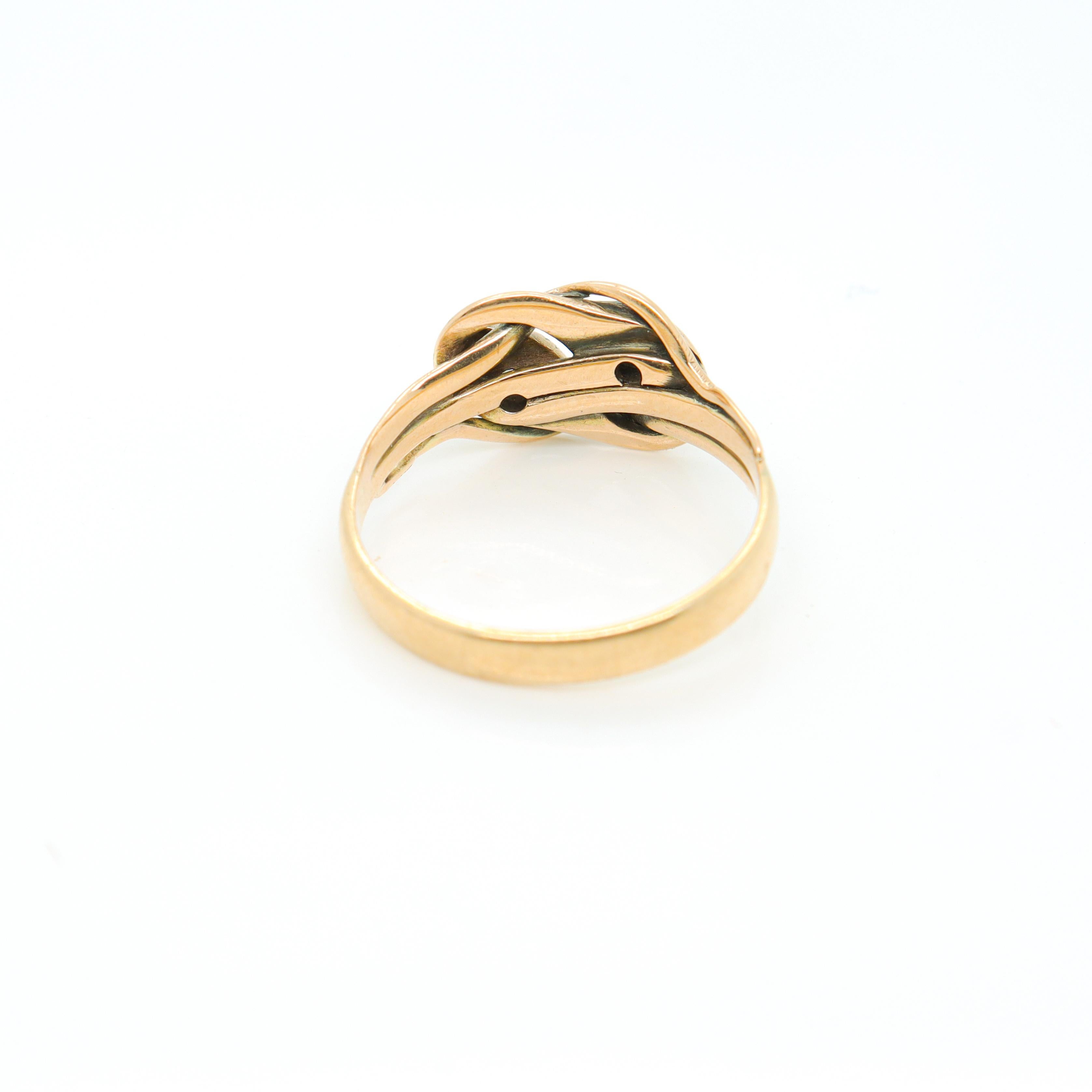 Women's or Men's Antique Edwardian 14k Gold & Diamond Snake Ring For Sale