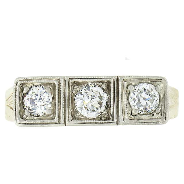 Regency Style Rings Antique Georgian Regency Period Emerald Diamond Filigree Ring at ...
