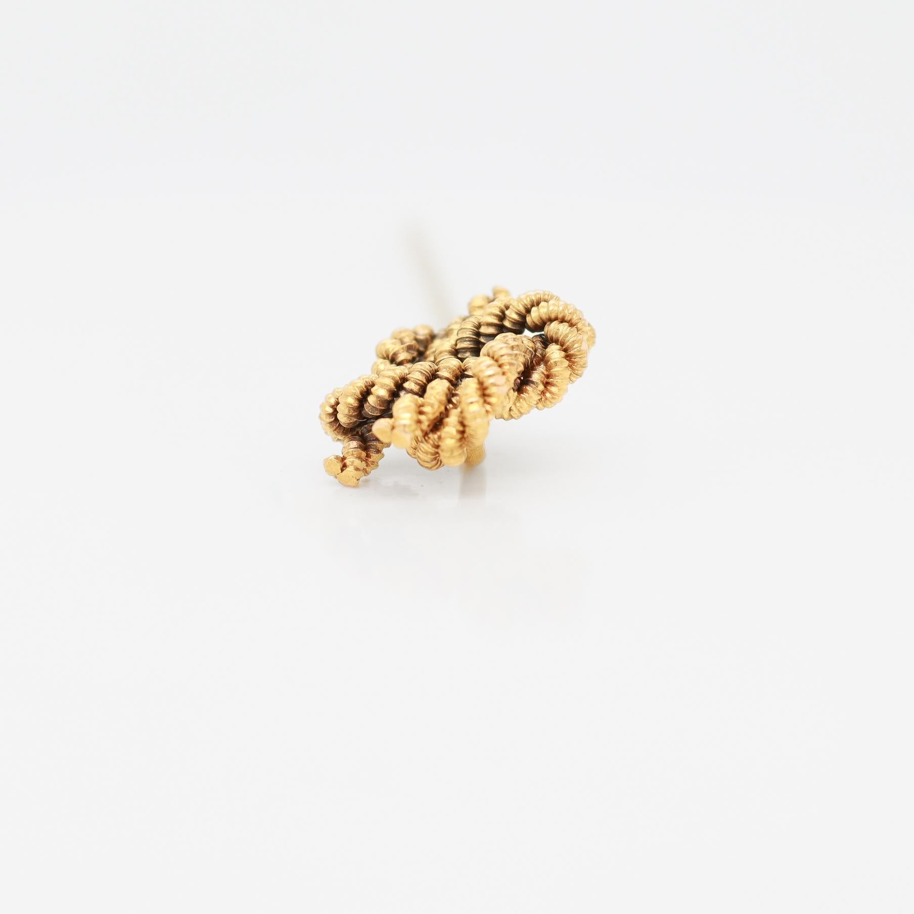 Antique Edwardian 14k Gold Figural Rope Twist Double Love Knot Stickpin For Sale 7