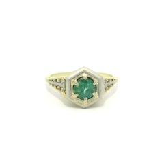 Antique Edwardian 14k Gold & Platinum GIA Color Change Alexandrite Filigree Ring
