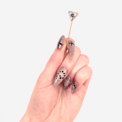 Antique Edwardian 14K Gold, Platinum-Topped, and Sapphire Stickpin