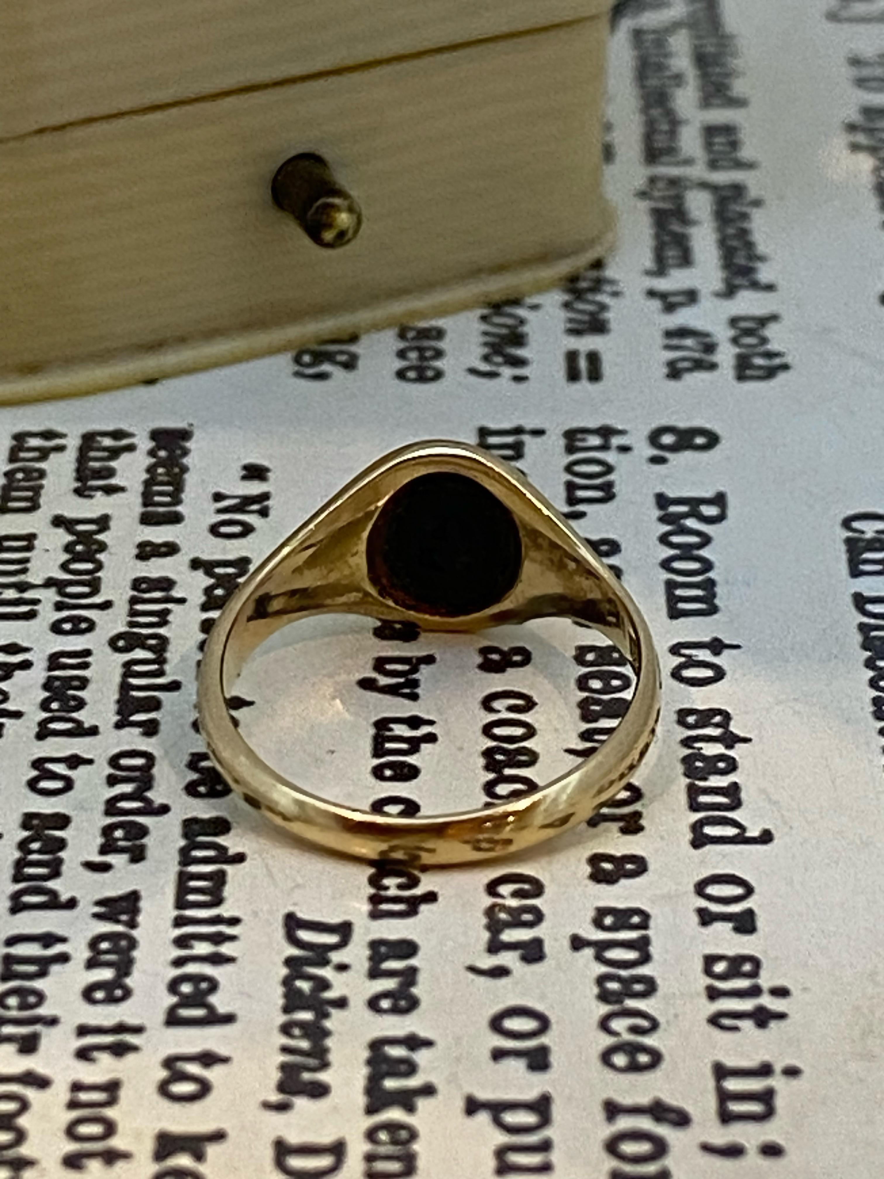 Antiker edwardianischer 15K Gold Blutstein „Lion“ Siegelring mit rosa Siegel-Intaglio-Ring im Zustand „Hervorragend“ in MELBOURNE, AU
