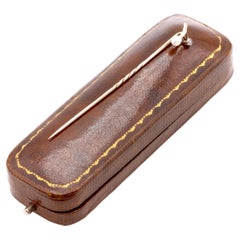 Antike edwardianische Anstecknadel aus 15 Karat Gelbgold und Platin mit Perlen und Diamanten