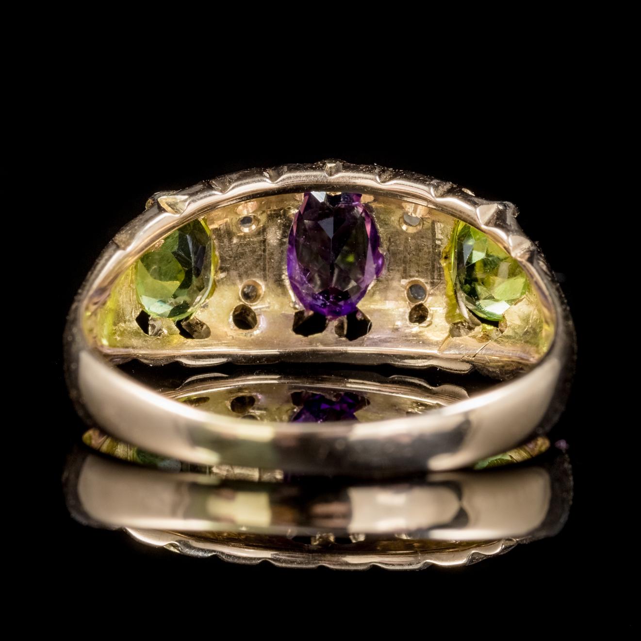 Antique Edwardian 18 Carat Gold Suffragette Ring Dated Birmingham 1915 In Excellent Condition In Lancaster, Lancashire