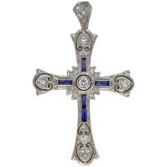 Antique Edwardian 18 Karat Gold Diamond Cross