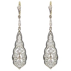 Antique Edwardian 18 Karat Gold Diamond Earrings Antique Edwardian 18 Karat Gold Diamond Earrings
