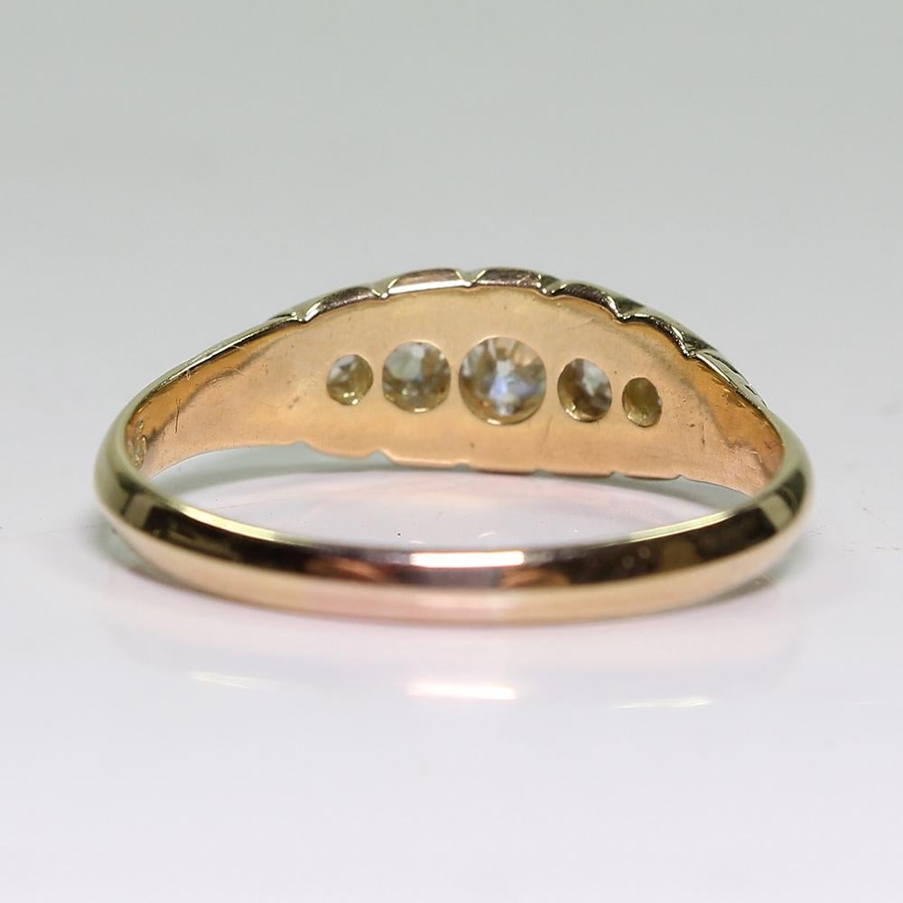 Antique Edwardian 18 Karat Gold Diamond Ring In Excellent Condition In Miami, FL