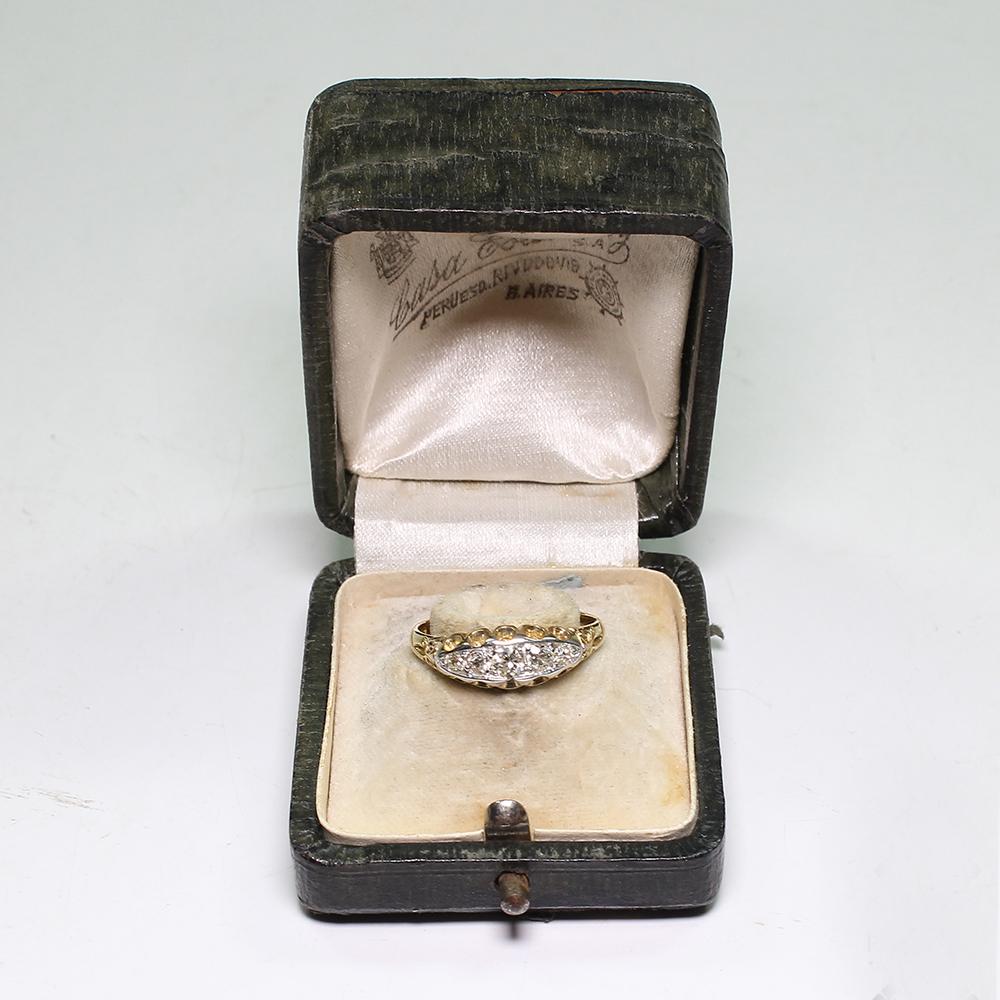 Antique Edwardian 18 Karat Gold Diamond Ring 3