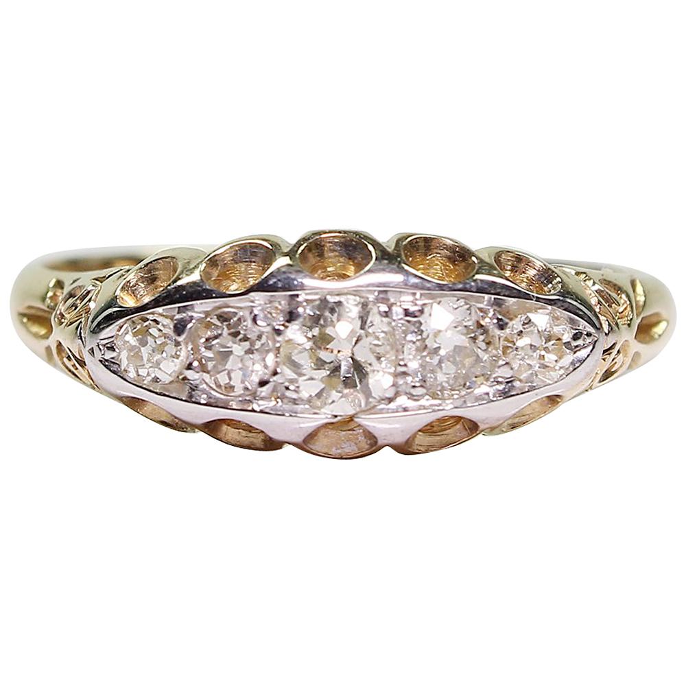 Antique Edwardian 18 Karat Gold Diamond Ring